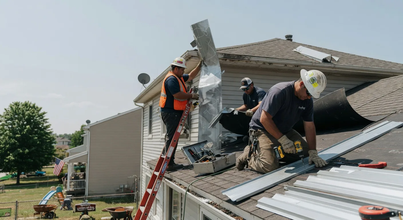 Storm Damage Metal Roof Repair in Crosby, PA